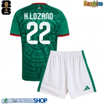 Maglie da calcio Messico Hirving Lozano #22 Prima Maglia Bambino Mondiali 2026  Manica Corta (+ Pantaloni corti)